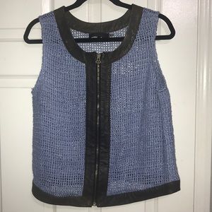 Kelly Wearstler  leather silk vest L